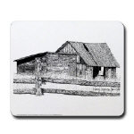 Old Country Woodshed Pen and Ink Mousepad by NANCE